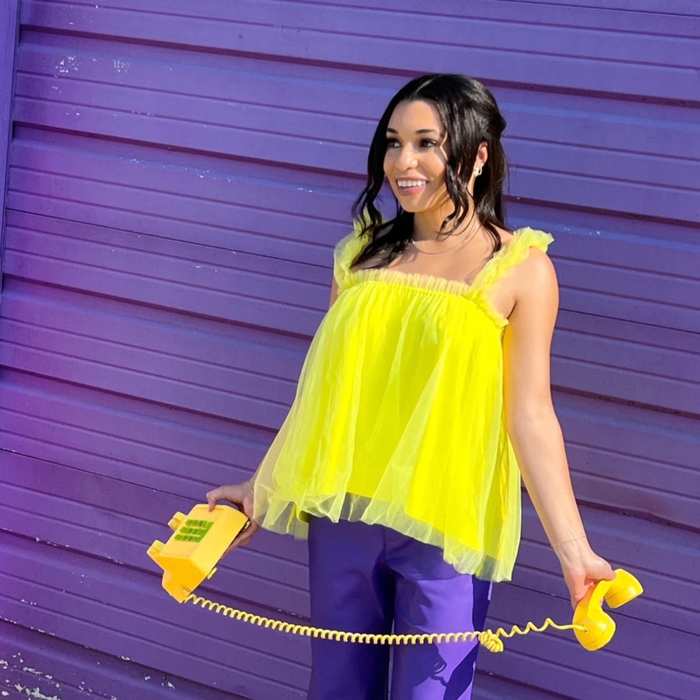 Party Tulle Neon Yellow Top